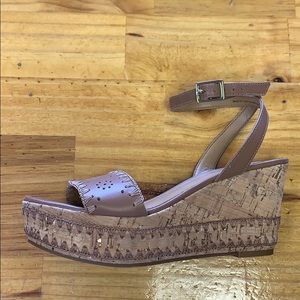 Jack Rogers Lennon Wedge Sandal in Cognac